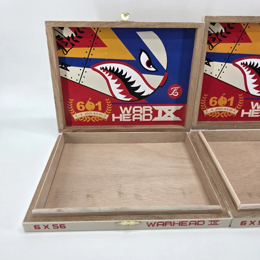 Lot of 2 Espinosa Cigars 601 La Bomba War Head Empty Cigar Boxes Limited Edition